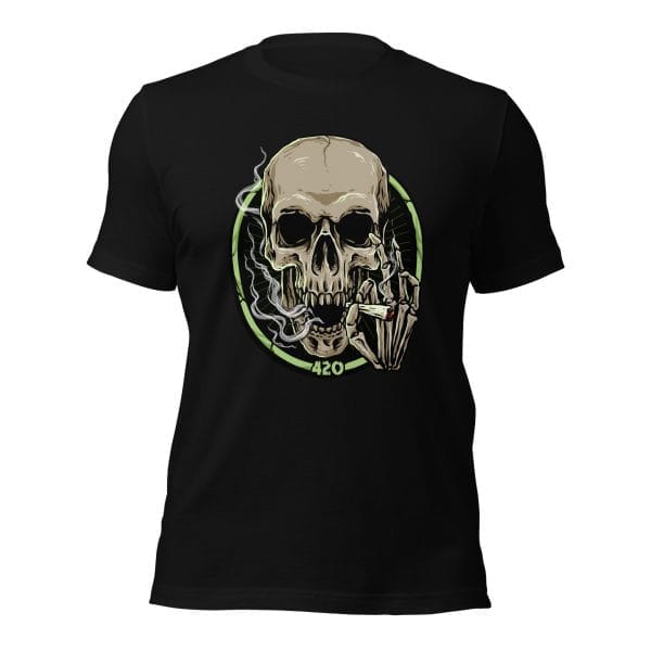 Skull Enjoys with a Cigarette - Unisex t-shirt