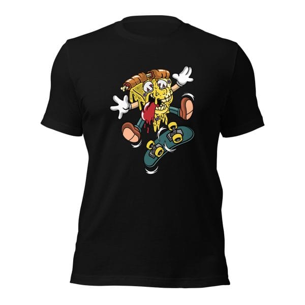 Piece of Pizza Rides a Skateboard - Unisex t-shirt