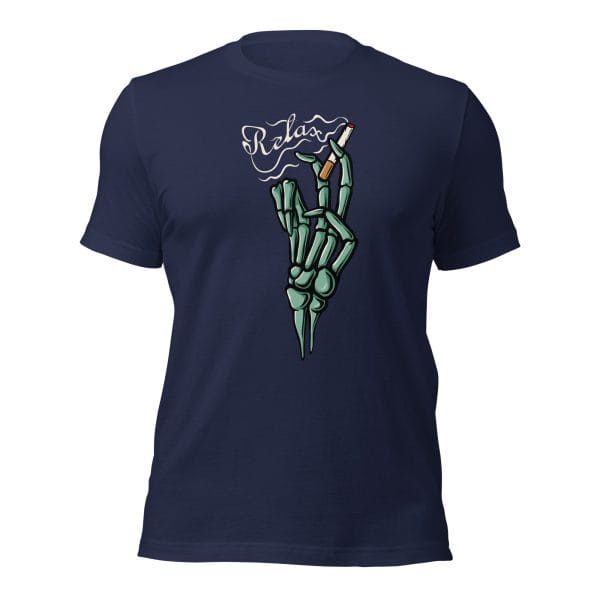 Skeleton Hand Smokes Cigarettes Unisex t-shirt