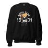 Royal Club Horse Ride Sweatshirt featuring a whimsical teddy bear and horse illustration.