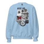 Rise Up Sweatshirt featuring a bold motorcycle design.