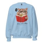 Cat Blah Blah Blah Sweatshirt featuring a playful design of a cat with humorous text.