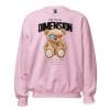 Find The New Dimension Sweatshirt with a futuristic teddy bear in 3D glasses and bold text design.