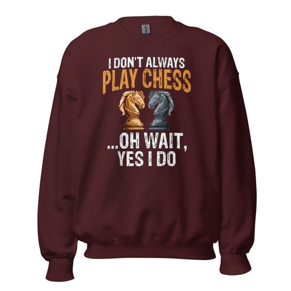 Funny Chess Quotes Sweatshirt featuring a whimsical chess-themed design.