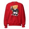 Teddy Bear Horse Riding Sweatshirt with an elegant teddy bear, horse, and "Horse Riding" text.