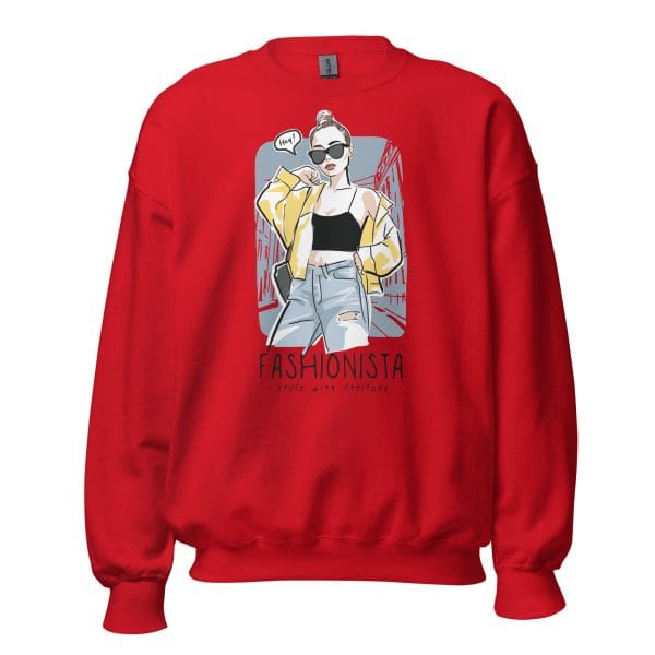 Fashionista Sweatshirt featuring a modern and minimalist design.