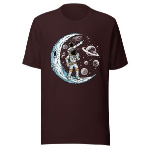 An Astronaut with a Child on The Moon - Unisex t-shirt