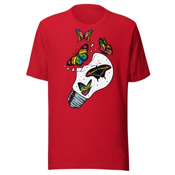 Light Bulb and Butterflies - Unisex t-shirt
