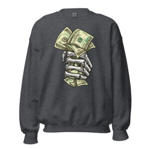 Skeleton Cash Sweatshirt featuring a bold skeleton and cash design