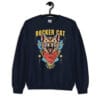 Rocker Cat Sweatshirt featuring a bold and edgy rocker cat design.