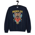 Rocker Cat Sweatshirt featuring a bold and edgy rocker cat design.
