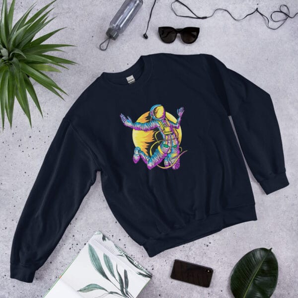 Space Explorer Sweatshirt featuring a bold cosmic space exploration design.