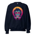 Monkey DJ Music Sweatshirt featuring a bold and playful monkey DJ design