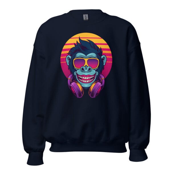 Monkey DJ Music Sweatshirt featuring a bold and playful monkey DJ design