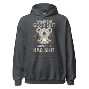 Inhale Peace, Exhale Stress Hoodie featuring a serene mantra design.
