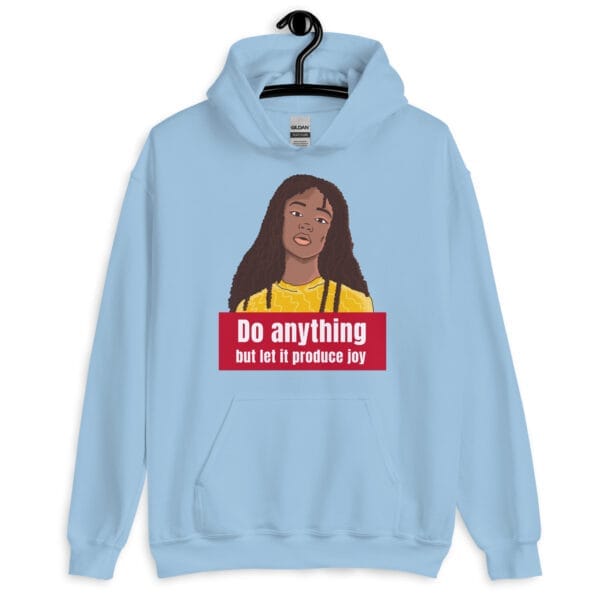 Joyful Living Hoodie featuring an inspiring and uplifting design.