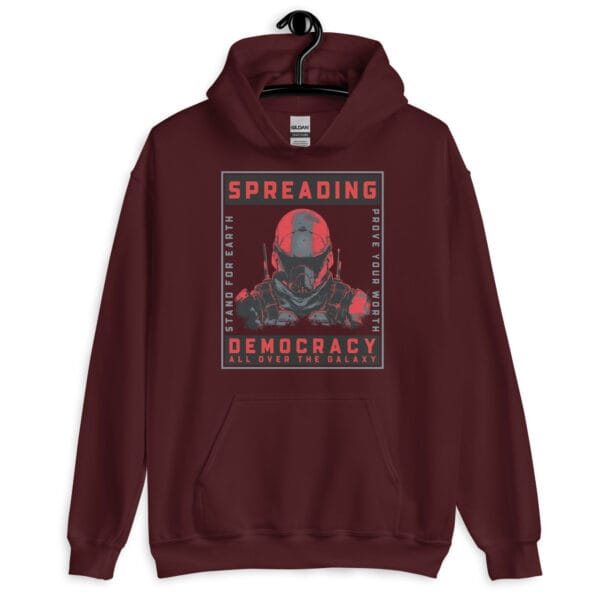 Space Soldier Hoodie featuring a bold and futuristic space soldier illustration.