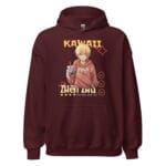 Kawaii Zen Hoodie featuring an adorable anime character holding a bubble tea cup.