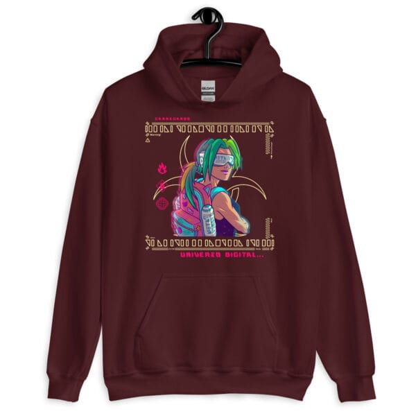 Digital Universe Hoodie featuring a bold metaverse-inspired design.