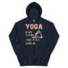 My Yoga Story Hoodie featuring a unique yoga-inspired design.
