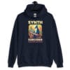 Synth Wizard Hoodie featuring a bold and whimsical wizard playing a synthesizer.