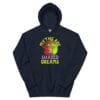 Myths Are Shared Dreams Hoodie featuring a cute cat dressed as a dragon with glowing green magic.