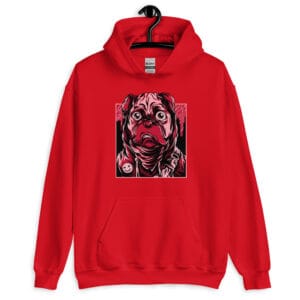 Pug Fashion Hoodie featuring a bold and playful pug graphic.