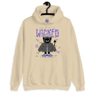 Hellbound Hoodie featuring a bold and wicked character illustration.
