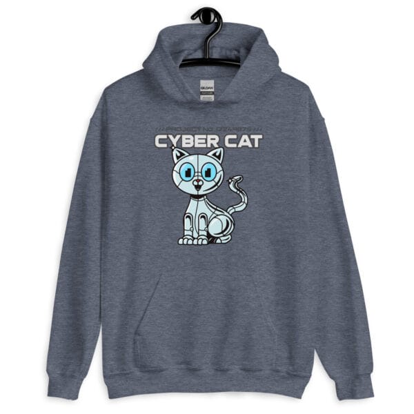 Robo Cat Hoodie featuring a bold cyber cat illustration.