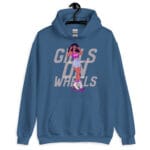 Girls on Wheels Hoodie featuring a bold skater girl graphic.