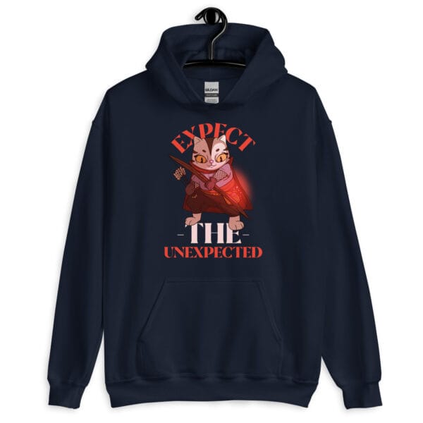 Feline Force Hoodie featuring a dynamic cat with a bow and arrows.