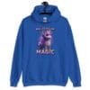 Believe in Magic Hoodie featuring a magical 3D unicorn with a cat face.