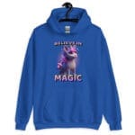 Believe in Magic Hoodie featuring a magical 3D unicorn with a cat face.