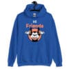 Hi Friends Hoodie featuring a fun and uplifting "Hi Friends" print.