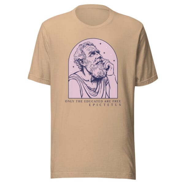 Only the educated are free (Epictetus) - Unisex t-shirt