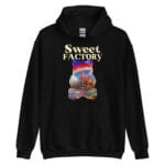 Sweet Factory Unisex Hoodie with a vibrant and playful candy-themed design.