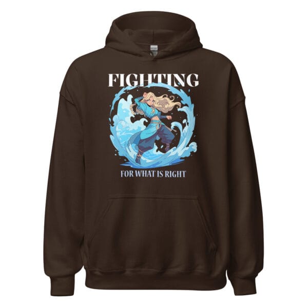 Fighting for What Is Right Unisex Hoodie with a striking design of a courageous figure standing for justice.