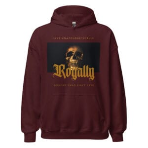 Royalty Unisex Hoodie with a striking skull design symbolizing power and majesty.