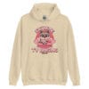 Extreme TV Binging Squad Unisex Hoodie with a playful raccoon lounging in an armchair graphic.