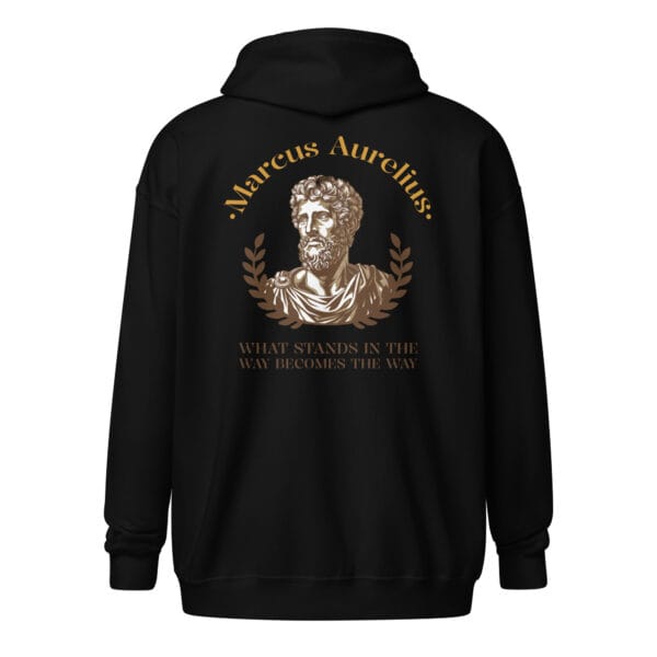 Marcus Aurelius: What Stands in The Way Becomes The Way 2 - Unisex heavy blend zip hoodie