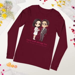 Love Will Always Be the Best Investment Tee featuring a romantic couple illustration