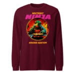 Unisex long sleeve tee featuring a DJ Ninja Turtle-inspired design