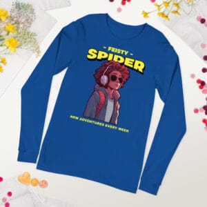 Feisty Spider Long Sleeve Tee featuring a quirky spider design.