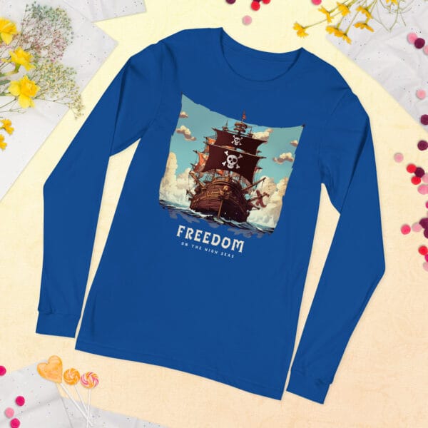 Freedom on the High Seas Tee featuring a bold nautical-themed illustration