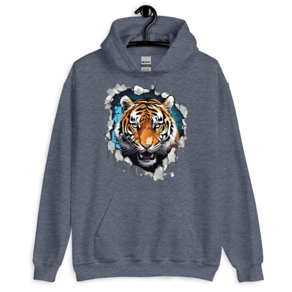 The Tiger's Fury Unisex Hoodie front view.