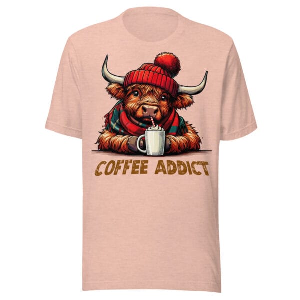 Coffee Addict Highland Cow - Unisex t-shirt