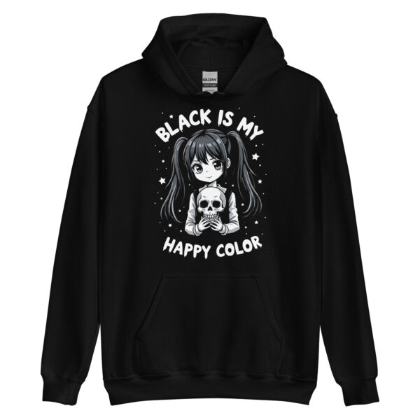 Black Is My Happy Color Anime Girl - Unisex Hoodie