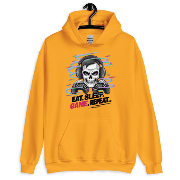 Eat. Sleep. Game. Repeat. Skeleton Gamer - Unisex Hoodie