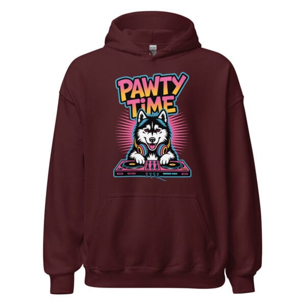 Pawty Time DJ Husky | Retro Party Vibes – Unisex Hoodie