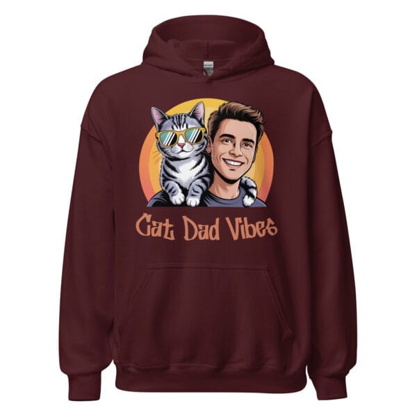 Cat Dad Vibes | Cool Dad & Sunglasses Cat – Unisex Hoodie